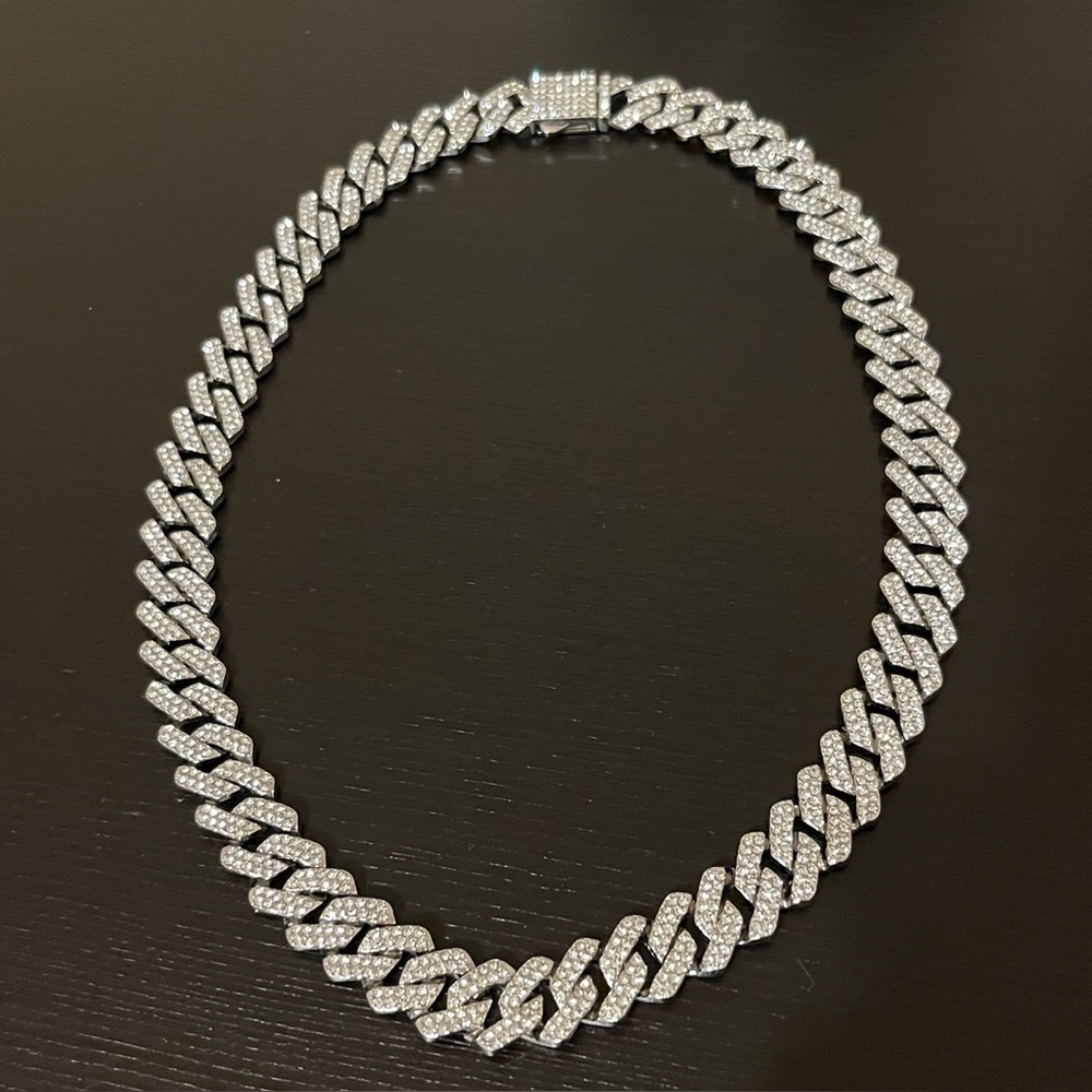 Iced Out Cuban Link Chain Necklace 20” Hip-Hop Style 13mm ~ box clasp